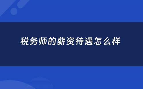 税务师的薪资待遇怎么样 