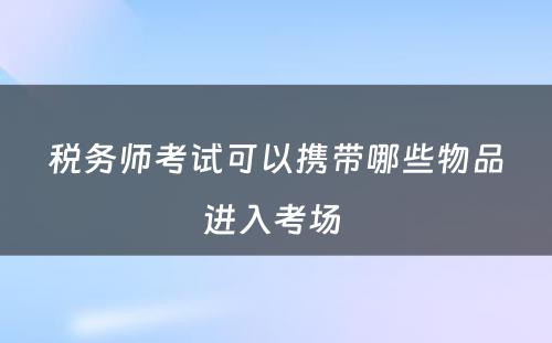 税务师考试可以携带哪些物品进入考场 