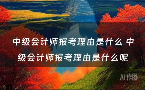 中级会计师报考理由是什么 中级会计师报考理由是什么呢