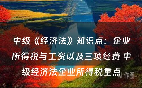 中级《经济法》知识点：企业所得税与工资以及三项经费 中级经济法企业所得税重点