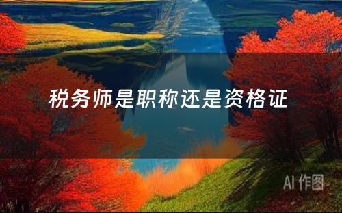 税务师是职称还是资格证 