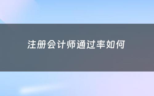 注册会计师通过率如何 