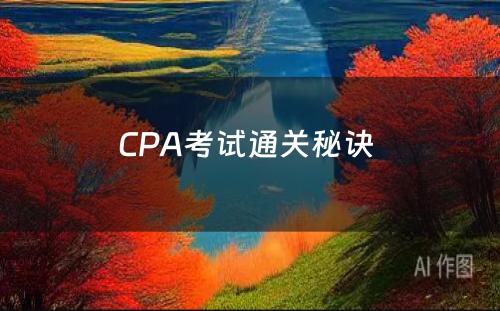 CPA考试通关秘诀 