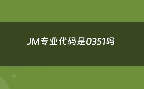 JM专业代码是0351吗 