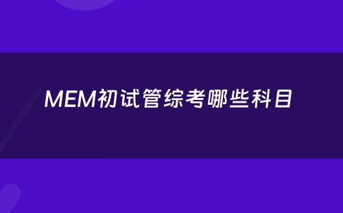 MEM初试管综考哪些科目 