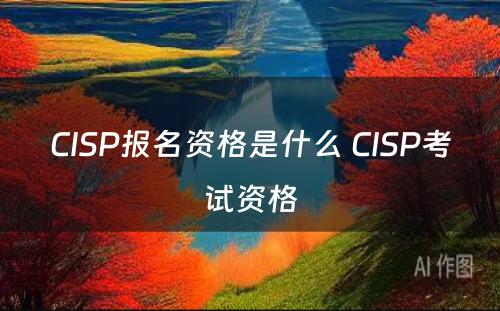 CISP报名资格是什么 CISP考试资格