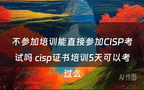 不参加培训能直接参加CISP考试吗 cisp证书培训5天可以考过么