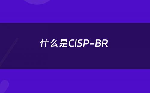 什么是CISP-BR 