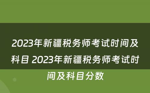 2023年新疆税务师考试时间及科目 2023年新疆税务师考试时间及科目分数
