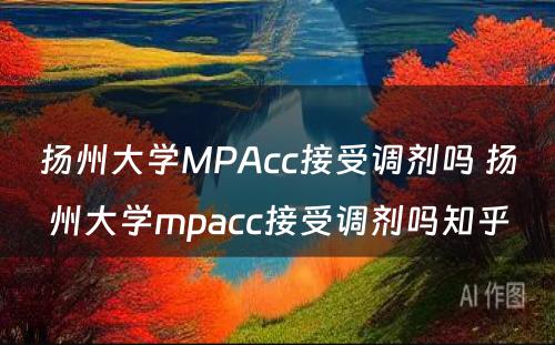 扬州大学MPAcc接受调剂吗 扬州大学mpacc接受调剂吗知乎