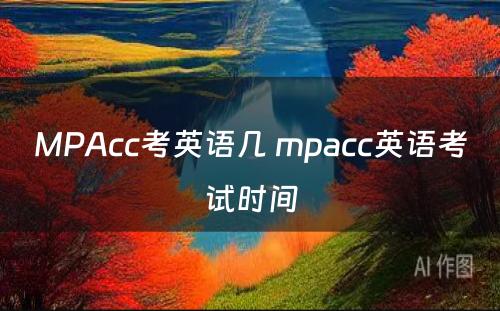 MPAcc考英语几 mpacc英语考试时间