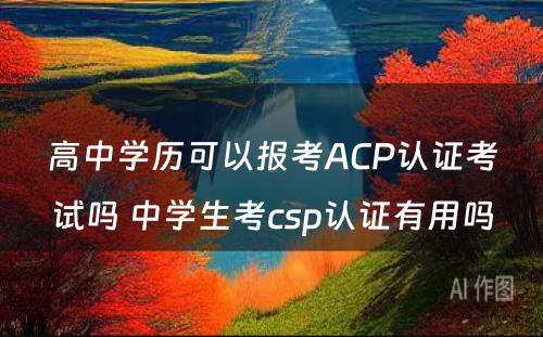 高中学历可以报考ACP认证考试吗 中学生考csp认证有用吗