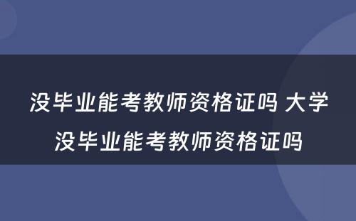 没毕业能考教师资格证吗 大学没毕业能考教师资格证吗