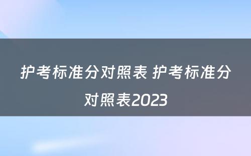 护考标准分对照表 护考标准分对照表2023