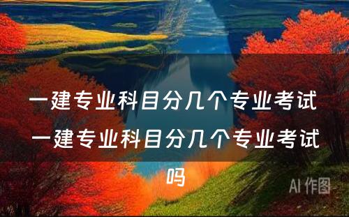 一建专业科目分几个专业考试 一建专业科目分几个专业考试吗