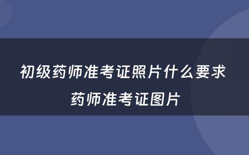 初级药师准考证照片什么要求 药师准考证图片