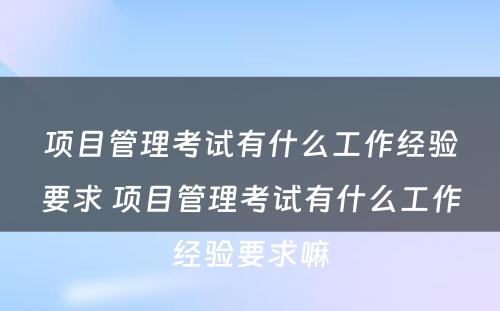 项目管理考试有什么工作经验要求 项目管理考试有什么工作经验要求嘛