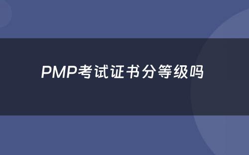 PMP考试证书分等级吗 