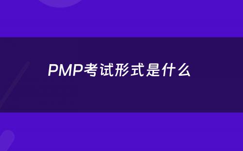 PMP考试形式是什么 