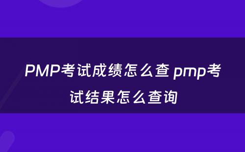 PMP考试成绩怎么查 pmp考试结果怎么查询
