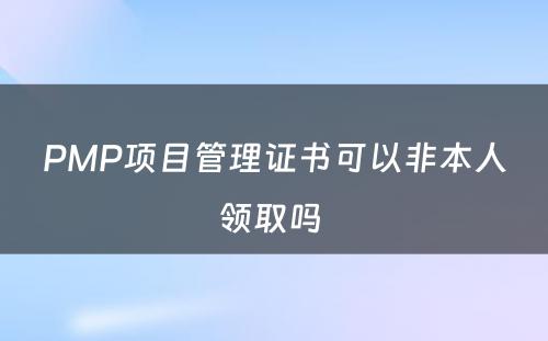 PMP项目管理证书可以非本人领取吗 