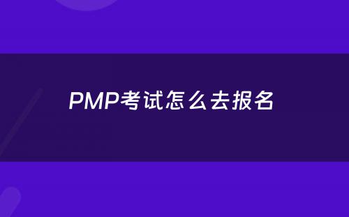 PMP考试怎么去报名 