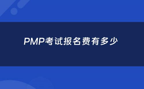 PMP考试报名费有多少 