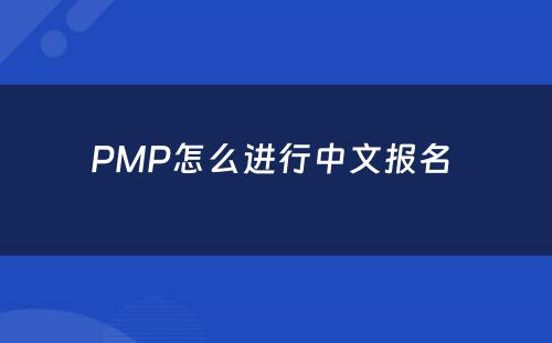 PMP怎么进行中文报名 