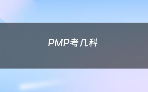 PMP考几科 