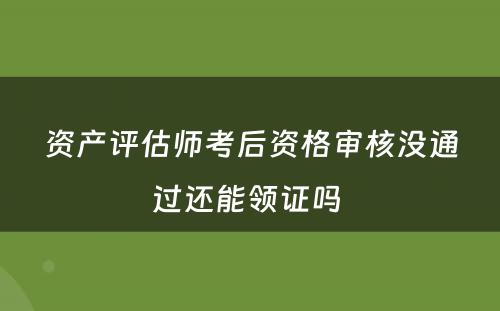 资产评估师考后资格审核没通过还能领证吗 