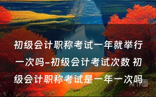 初级会计职称考试一年就举行一次吗-初级会计考试次数 初级会计职称考试是一年一次吗