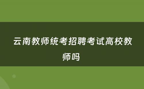 云南教师统考招聘考试高校教师吗 