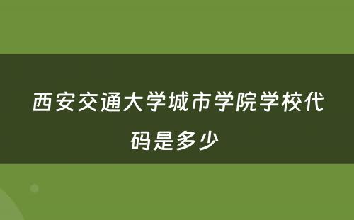 西安交通大学城市学院学校代码是多少 