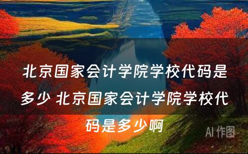 北京国家会计学院学校代码是多少 北京国家会计学院学校代码是多少啊