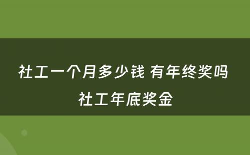 社工一个月多少钱 有年终奖吗 社工年底奖金