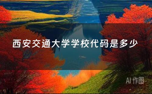 西安交通大学学校代码是多少 