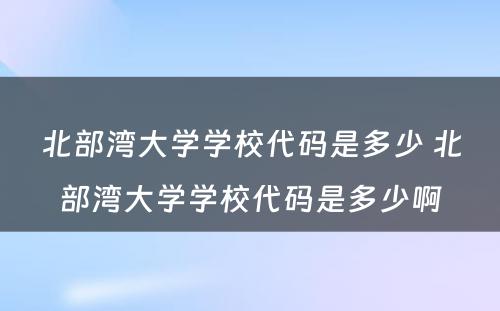 北部湾大学学校代码是多少 北部湾大学学校代码是多少啊