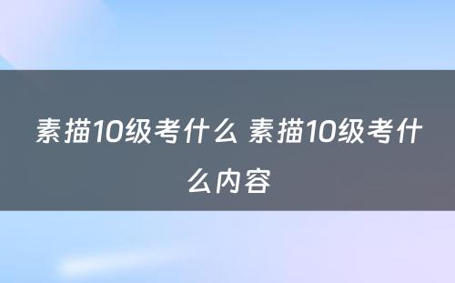 素描10级考什么 素描10级考什么内容