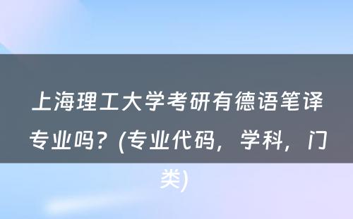 上海理工大学考研有德语笔译专业吗？(专业代码，学科，门类) 