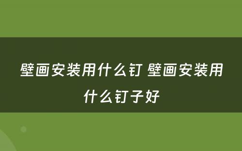 壁画安装用什么钉 壁画安装用什么钉子好