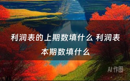 利润表的上期数填什么 利润表本期数填什么