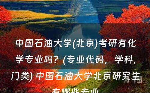 中国石油大学(北京)考研有化学专业吗？(专业代码，学科，门类) 中国石油大学北京研究生有哪些专业