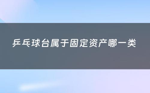 乒乓球台属于固定资产哪一类 