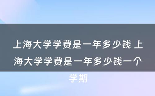 上海大学学费是一年多少钱 上海大学学费是一年多少钱一个学期