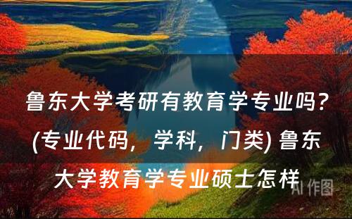 鲁东大学考研有教育学专业吗？(专业代码，学科，门类) 鲁东大学教育学专业硕士怎样