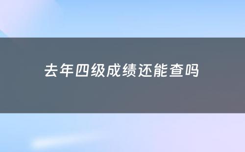 去年四级成绩还能查吗 