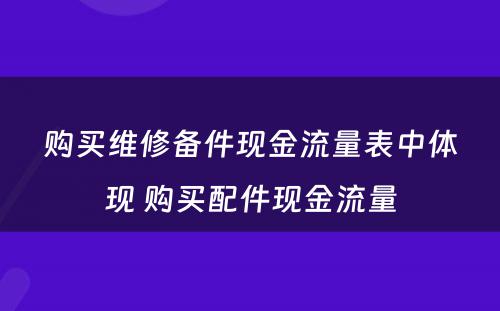 购买维修备件现金流量表中体现 购买配件现金流量