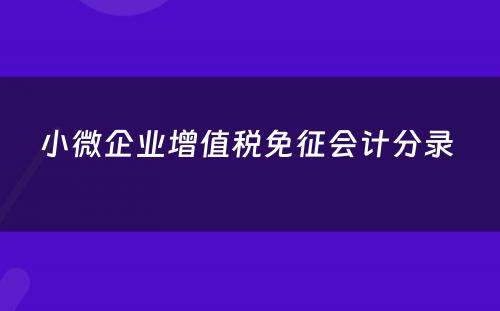 小微企业增值税免征会计分录 