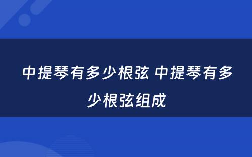 中提琴有多少根弦 中提琴有多少根弦组成