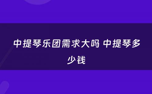 中提琴乐团需求大吗 中提琴多少钱